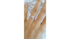 Bague Or Blanc Solitaire - Coeur Caillouté - Diamants Pavés | Coeur Caillouté -Maria || Simplicity Soldes 1 22