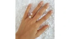 Bague Or Jaune Toi Et Moi Perles Akoya. Fleurs, Saphirs Roses -Maria || Simplicity Soldes 1 40 1 1