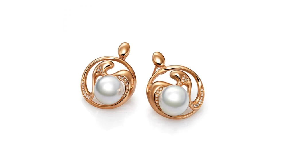 Boucles D'oreilles Fleurs De Pêcher - Perles D'Australie Blanches 1 Boucles D'oreilles Fleurs De Pêcher - Perles D'Australie Blanches