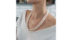 Collier Double Fil, Rang De Perles - Perle Eau Douce Blanche - 7/7.5mm -Maria || Simplicity Soldes 20191105 155615
