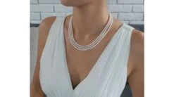 Collier Perles 3 Rangs Mariage. Perle Blanche 5/5.5mm -Maria || Simplicity Soldes 20191205 162944