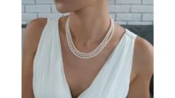 Collier Perles 3 Rangs Mariage. Perle Blanche 5/5.5mm -Maria || Simplicity Soldes 20191205 163001