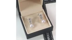 Boucles D'oreilles Bambou. Or Blanc, Perles Et Diamants -Maria || Simplicity Soldes 20200323 140637