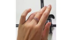 Bague Or Blanc Demi Tour Rubis - 2 Rangées De Pierres Pavées -Maria || Simplicity Soldes 20200617 121738