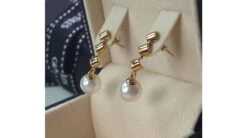 Boucles D'oreilles Pendantes - Or Jaune - Perles De Culture - Akoya - 7/7.5mm -Maria || Simplicity Soldes 20200710 151609