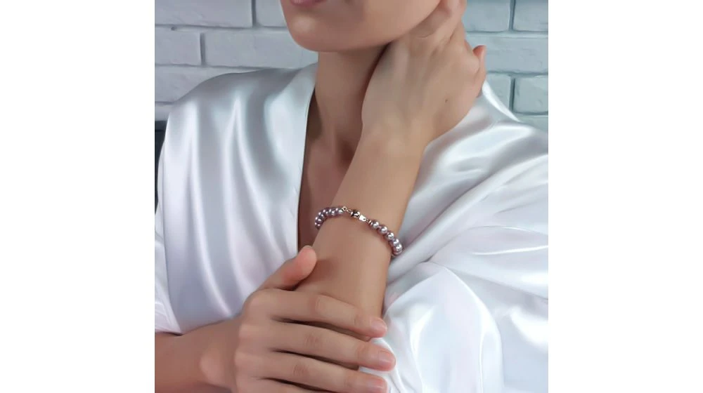 Bracelet Perles De Culture Lavande Eau Douce. 7.5/8mm, AAA 3 Bracelet Perles De Culture Lavande Eau Douce. 7.5/8mm, AAA – Image 3