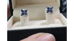 Boucle Oreille Fleur Saphir Bleu, Diamant, Or Blanc - Véronique Des Ruisseaux -Maria || Simplicity Soldes 20200909 154632