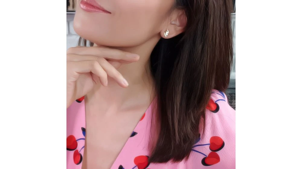 Maria Boucles D'oreilles Pendantes. Or Jaune Diamants. Carat Personnalisable 2 Maria Boucles D'oreilles Pendantes. Or Jaune Diamants. Carat Personnalisable – Image 2