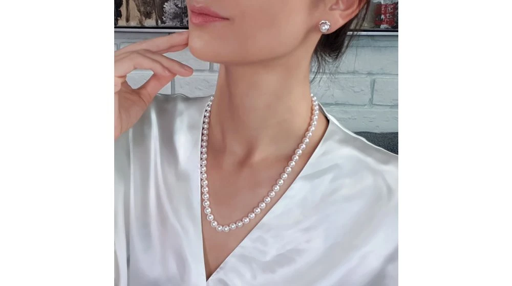 Collier Perles Akoya Luxe - Perle Du Japon Qualité GEMME / HANADAMA - 7/7.5mm 3 Collier Perles Akoya Luxe - Perle Du Japon Qualité GEMME / HANADAMA - 7/7.5mm – Image 3