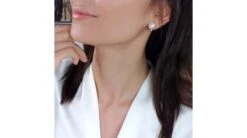 Boucles Oreilles Perles Et Puces Diamants. Or Blanc -Maria || Simplicity Soldes 20201102 155759