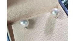 Boucles Oreilles Perles Et Puces Diamants. Or Blanc -Maria || Simplicity Soldes 20201102 160252