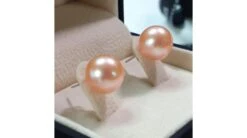 Boucles D'oreilles Clous. Perles Roses 8/9mm. Or Blanc -Maria || Simplicity Soldes 20201104 154821