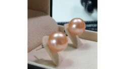 Boucles D'oreilles Clous. Perles Roses 8/9mm. Or Blanc -Maria || Simplicity Soldes 20201104 154839