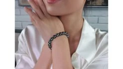 Bracelet Perles Tahitiennes Noires De 9/10mm - Fermoir En Or