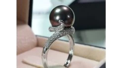 Bague Perle De Polynésie, Tahiti - Or Blanc, Diamants Micro Sertis -Maria || Simplicity Soldes 20210407 152212