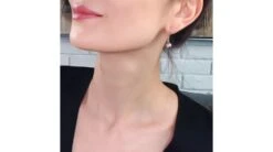 KALI Boucles Oreilles Dormeuse Or Jaune. Perles De Culture Lavandes