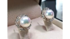 Boucles Oreilles Fleur Luxe. Perles Akoya, Or Blanc, Diamants -Maria || Simplicity Soldes 20210614 162250