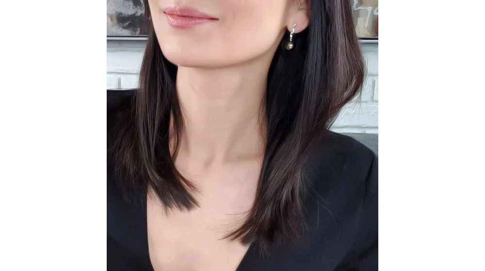 Pendants Contemporains - Perles De Tahiti Noires, Bleues - Or Blanc 1 Pendants Contemporains - Perles De Tahiti Noires, Bleues - Or Blanc