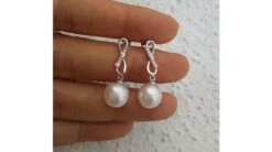 Boucles D'oreilles Bamboo - Pendants Oreilles Perles & Or Blanc -Maria || Simplicity Soldes 26