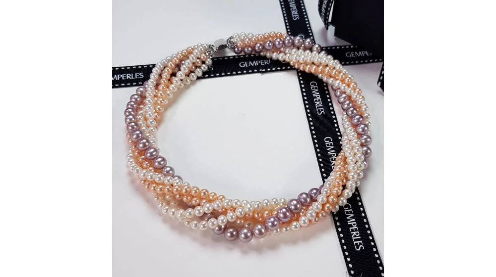 Collier Arlequin I 6 Rangs De Perles Multicolores 5/8mm AAA 1 Collier Arlequin I 6 Rangs De Perles Multicolores 5/8mm AAA