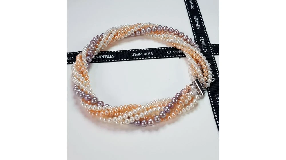 Collier Arlequin I 6 Rangs De Perles Multicolores 5/8mm AAA 3 Collier Arlequin I 6 Rangs De Perles Multicolores 5/8mm AAA – Image 3