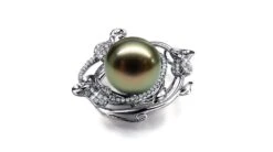 Pendentif La Vie En Rose - Perle De Tahiti - 3 Roses Or Blanc, Diamants -Maria || Simplicity Soldes 634439087284585407 1