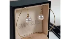 Crochet D'oreilles Simplicity. Perles Akoya Or Jaune. Minimaliste