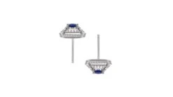 Boucle D Oreille Carré De Lumière - Or Blanc, Saphir, Diamant -Maria || Simplicity Soldes 8 1 3