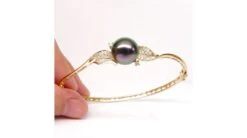 Bracelet Jonc - Perle De Tahiti - Pavage Feuilles - Or Jaune, Diamants -Maria || Simplicity Soldes UpFiles Image 2009 09 03 633875609455801303