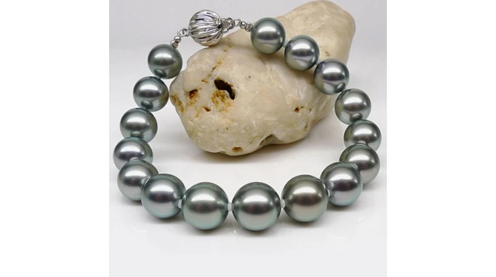 Bracelet Perles De Tahiti Grises - 9/10mm - Fermoir Or 2 Bracelet Perles De Tahiti Grises - 9/10mm - Fermoir Or – Image 2