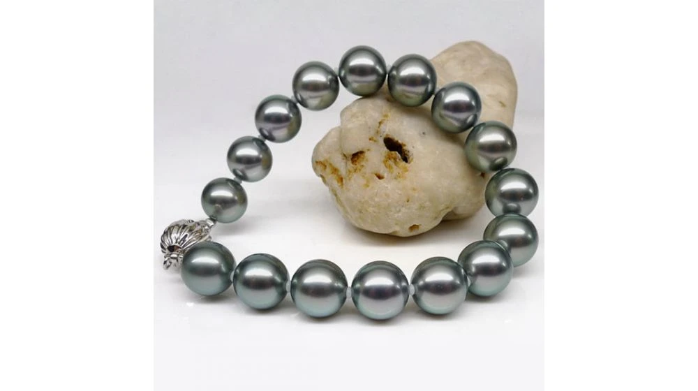 Bracelet Perles De Tahiti Grises - 9/10mm - Fermoir Or 3 Bracelet Perles De Tahiti Grises - 9/10mm - Fermoir Or – Image 3