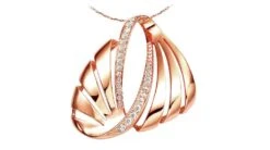 Infinity Pendentif Or Rose Motifs écailles - Trésor Merveilleux En Diamants