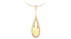Pendentif Eau - Bijou Poétique Et Créatif En Or Jaune Et Diamants