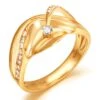 Bague Or Diamant - Or Jaune 18 Carats - Diamants 0.109ct