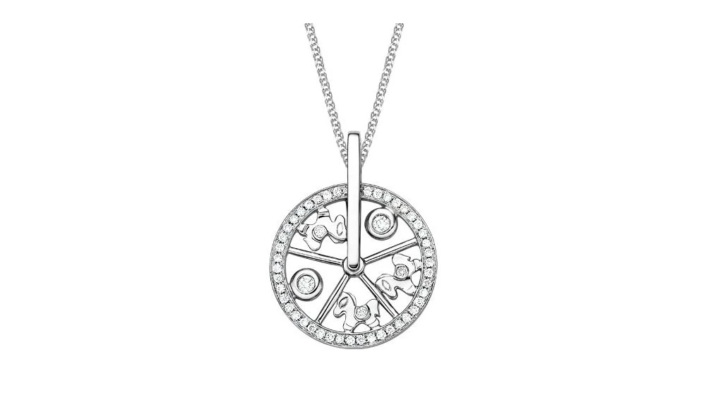 Pendentif Cheval Manège Enchanté - Or Blanc 18cts, Diamants 1 Pendentif Cheval Manège Enchanté - Or Blanc 18cts, Diamants