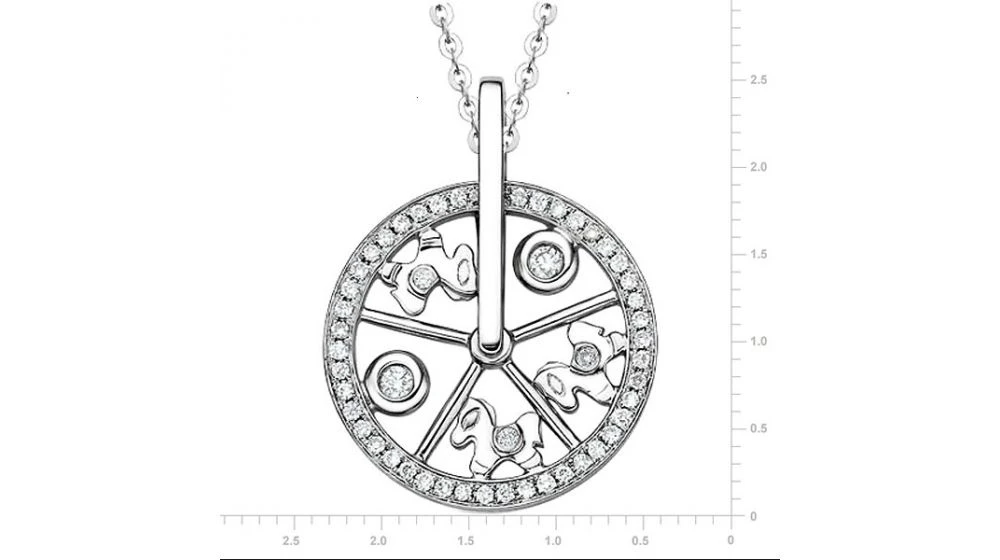 Pendentif Cheval Manège Enchanté - Or Blanc 18cts, Diamants 2 Pendentif Cheval Manège Enchanté - Or Blanc 18cts, Diamants – Image 2