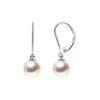 Dormeuses Or Blanc - Boucle Oreille Perle Blanche De Culture - AAA
