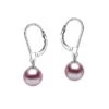 Boucles D'oreilles Perles D'eau Douce Lavandes. 8/11mm. GEMME. Or Blanc