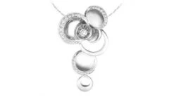 Pendentif Or Blanc 750/1000 - Bijou Circulaire En Diamants