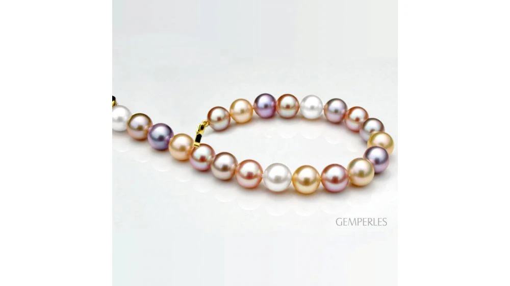 Bracelet Perles Multicolores - Bracelet Perle D'eau Douce - 7.5/8mm 2 Bracelet Perles Multicolores - Bracelet Perle D'eau Douce - 7.5/8mm – Image 2