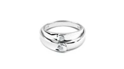 Alliances Diamants Et Or Blanc - Duo D'anneaux -Maria || Simplicity Soldes a04736 3