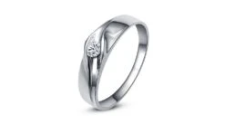 Alliance De Fiançaille - Alliance Or Blanc Pour Homme - Diamant