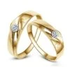 Alliances De Fiançaille - Alliances Duo D'or Jaune - Diamants