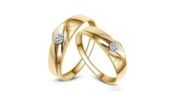 Alliances De Fiançaille - Alliances Duo D'or Jaune - Diamants