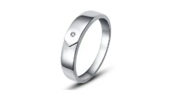 Heritage Alliance Moderne Et Sobre Pour Homme - Or Blanc 750/1000 - Diamant