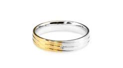 Alliance De Mariage Rainure - 2 Ors - Diamant Serti Clos - Femme -Maria || Simplicity Soldes adw088 f1