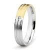 Alliance De Mariage Rainure - 2 Ors - Diamant Serti Clos - Femme