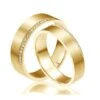Alliances Couple. Or Jaune. Diamants 0.120ct