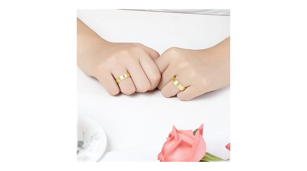 Alliances Couple. Or Jaune. Diamants 0.120ct 3 Alliances Couple. Or Jaune. Diamants 0.120ct – Image 3