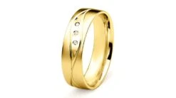 Alliance Homme Lignes Enchevêtrées - Or Jaune, Diamants